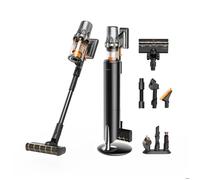 DEERMA T50W XT STATION Aspirateur Balai Sans Fil + Station 5-en-1, 290 AW, Lumière Verte 18X, Filtration HEPA13, Anti-Enchevêtrement TÜV, Autonomie 100 min Noir