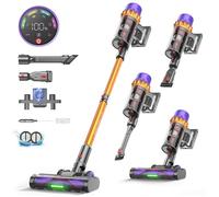 Aspirateur Balai sans Fil Erabros EV5-600W/70KPa/80 Min-Écran LED-4 Modes-Batterie Amovible-Anti-Emmêlement-LED Verte