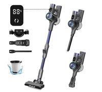 Aspirateur Balai sans Fil san Sac 6 en 1,3 vitesses,écran tactile intelligent, pliable à 180°,pour sols et tapis