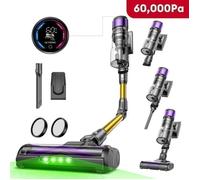 Ultenic UW20, Aspirateur Balai sans Fil Hyper-Puissant 60KPA,600W, Technologie GreenEye™, Autonomie de 60 mins, 1.5L, Tube Pliable, Brosse Anti-Emmêlement, Multifonction, Doré Doré et violet