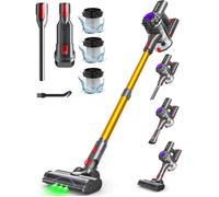 Aspirateur balai sans fil V15,35KPa,6-en-1,35 min autonomie,batterie amovible,pour sols et tapis