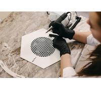 Aspirateur collecteur de poussière d'ongles intégré dans la table de manucure professionnelle MAX ULTIMATE VII très puissant de 76 W (blanc)