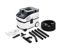 Festool CLEANTEC CT 15 Kit aspirateur compact pour eau et poussière avec accessoires de nettoyage, réservoir de 15 l, antistatique, contrôle de la puissance d'aspiration à 5 niveaux, mobile et robuste