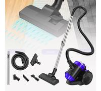 Aspirateur cyclonique sans sac - 1000 W - Cylindre puissant avec filtre HEPA - Buse de sol pour sols durs et tapis - Capacité du réservoir à poussière de 1,5 l - Rayon de travail de 10 m