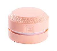 Aspirateur de bureau compact rechargeable par USB avec fonctionnement silencieux et aspiration puissante pour enlever les miettes, les perles, la poussière à la maison, au bureau ou à l'hôtel (rose)
