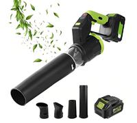 Aspirateur de Feuilles sans Fil - Moteur sans Balais 947W, Débit d'air Max 381CFM, 4 Vitesses (25-58m/s), Balai à Air Léger pour Feuilles Humides/Pelouse/Terrasse/Jardin/Nettoyage Voiture 1Battery