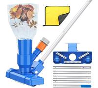 Aspirateur de piscine - 180 cm - Avec 5 barres de renfort amovibles en aluminium et chiffon de nettoyage - Pour nettoyage de piscine - Pour tuyau d'arrosage