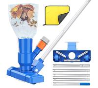 Aspirateur de piscine, 180 cm, nettoyage du sol, 5 barres en aluminium renforcé amovibles et chiffon de nettoyage, nettoyage de piscine, tuyau d'arrosage