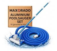 Aspirateur de piscine avec buse en aluminium avec tuyau + tige télescopique de 2,4 m pour le nettoyage de piscine, spa, brosse d'aspiration