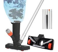 Aspirateur de Piscine, dellyy Kit d'entretien pour Piscine, Balai Aspirateur Piscine Filtre, avec Sac Filtrant et Perche Réglable pour Le Nettoyage des Piscines, Étangs, Fontaines（Noir）