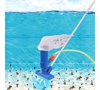 Aspirateur de Piscine,Kit d'entretien pour Piscine,Mini Aspirateur Manuel à Vide avec Brosse et 5 Pôles et Sac en Filet,Kit de Nettoyage Piscine pour Piscine Hors Sol,avec Gants