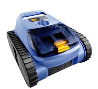Aspirateur de piscine robotique sans fil, nettoyeur de piscine avec entraînement de piste et navigation par sonar, moteur sans balais de 180 W, escalade murale et ligne de flottaison, autonomie de 150