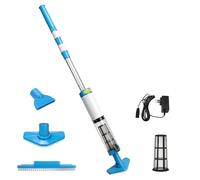 Aspirateur de Piscine sans Fil avec Batterie 1600 mAh, 3 têtes, Max. 165cm | Nettoyeur de piscine portable à batterie, avec rallonge, filtre, aspirateur pour piscine, jacuzzi et pataugeoire