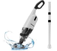 Aspirateur de piscine sans fil rechargeable pour piscine hors sol et enterrée - Autonomie de 90 minutes, avec perche télescopique de 175,3 cm, aspirateur de spa pour jacuzzi - Charge rapide 3H (gris)