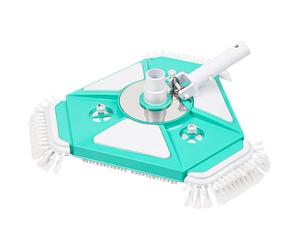 Aspirateur de piscine triangulaire - Tête rotative à 360°, brosses latérales et inférieures en nylon Accessoire de nettoyage de piscine, brosse à vide rotative | Idéal pour piscines, spa, encastré