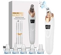 Aspirateur de points noirs 2025, nettoyeur de pores du visage, outils de retrait de points noirs, rechargeable par USB, avec 5 puissances d'aspiration, 6 sondes, kit d'aspirateur de pores pour homme