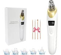 Aspirateur de pores 2025 rechargeable par USB, aspirateur de points noirs réglable à 3 vitesses, avec 5 niveaux d'aspiration, 5 sondes, aspirateur facial unisexe