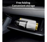 Aspirateur de Voiture à Main sans Fil 9000PA Forte Aspiration Pliable à 90 degrés avec 3 Types de buse Lumière LED Batterie Rechargeable 4000mAh pour Voiture, Maison, canapé, (Black)