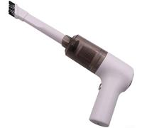 Aspirateur de voiture compact sans fil portable avec forte aspiration USB rechargeable 120 W pour véhicule et nettoyage de la maison avec filtre lavable et outils de brosse (blanc)