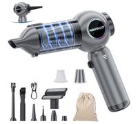 Aspirateur de voiture portable sans fil 25 000 Pa haute puissance Petit aspirateur à main rechargeable 4 en 1 Pompe soufflante à air comprimé sans fil pour voiture, bureau, nettoyage à domicile