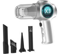 Aspirateur De Voiture Sans Fil Mini Nettoyeur Universel Léger 100 W Outil Utilitaire Nettoyeur À Main Aspirateur Portable Pour Camping-Car Auto, Gris