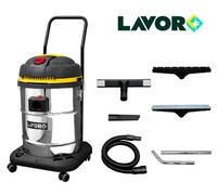 Aspirateur Eau et Poussière WD 255 XE, Réservoir en acier inox de 55 litres avec Prise pour Outils Electriques, 2 Moteurs à Rendement Elevé de 1400 Watt max