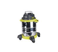 RYOBI - Aspirateur Eau et Poussière 1200W RVC-1220i-G - Cuve INOX 20L, Buse de Soufflage, Filtre HEPA, Brosse Sol durs, Suceur Plat, Sac Filtre, Idéal Chantier et Garage