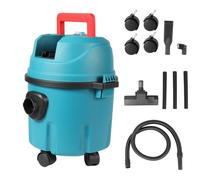 Aspirateur eau et poussière sans fil compatible avec batterie Makita 18 V, réservoir 10 l, puissance d'aspiration 15 kPa, filtre HEPA, fonction soufflage, avec tuyau de 2 m et accessoires, sans