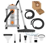 Aspirateur eau et poussière ZEEGMA Zonder Pro Multi - Cuve inox 25L - filtre HEPA - 1600W - 4x Sac