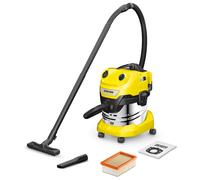 Kärcher Aspirateur Eau & Poussières Sans Fil WD 4-18 S Dual, 36V (2 Batteries 18V Non-Incluses), Cuve Inox 20L, Soufflage, Filtre Plissé Plat, Sac Filtrant Non-Tissé, Tube Aspiration 2,2m, Buse de Sol
