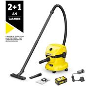 Aspirateur eau et poussière sans fil Karcher WD 2-18 Battery Set V-12/18 - Batterie 18V- Capacité 12L- Batterie et chargeur inclus