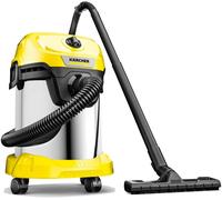 Aspirateur Eau Et Poussières Wd 3 S V-17/4/20,Filtre Cartouche,Sachet Ouate,1000 W,Cuve En Acier Inoxydable : 17 L,Tube D'Aspiration : 2 M,Fonction Soufflerie,Suceur Sol/Fentes