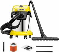 Aspirateur Eau Et Poussières Wd 3 S V-17/4/20, Filtre Cartouche, Sachet Ouate, 1000 W, Cuve En Acier Inoxydable : 17 L, Tube D'Aspiration : 2 M, Fonction Soufflerie, Suceur Sol/Fentes
