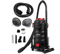 Aspirateur Eau/poussière avec réservoir de 30L, 1600W, aspirateur Industriel avec Prise électrique et secoueur Manuel, Fonction soufflerie, avec & sans Sac, pour l'atelier, Le Chantier