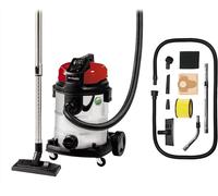 Aspirateur Eaux Et Poussières Te-Vc 1925 Sa (800W,Cuve Inox 25L,Régulateur D'Air Sur La Poignée,2 Roues Et 2 Roulettes Multidirectionnelles,Livré Avec Accessoires)