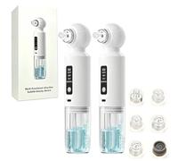 Aspirateur électrique pour points noirs, petit aspirateur de pores à bulles avec chauffage, kit d'aspiration de boutons pour le visage amélioré, 3 niveaux d'aspiration, 6 sondes, outil (2 PCS)
