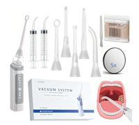 Aspirateur électronique enlever pierres d'amygdales 3 niveaux d'aspiration réglables Lumière LED kit d'élimination miroir grossissant 5x coton-tige irrigateur oral, abaisse-langue(009)
