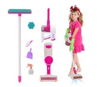 Aspirateur Enfant Jouet 3-en-1 et Balai Enfant - Kit Ménage 6 Pièces, Aspiration Réelle, Jouet pour Garçons Filles Âges 3-6 Ans, Développe la Responsabilité, l’Indépendance et la Manutention