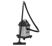 Aspirateur Humide & Sec 20L 1200W/230V Inoxydable Tambour - Sealey PC195SD Neuf