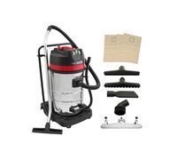 Aspirateur Industriel 80L Eau et Poussière 5 Accessoires Nettoyage Commercial 3000W Moteur Triple Acier Inoxydable Filtre En Tissu Tuyau 1,5m Câble 9m Sans/Avec Sac 3 Sacs GRATUITS