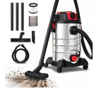 LEHMANN Aspirateur Industriel avec Prise 2000W, Aspirateur Eau et Poussière avec Réservoir en Métal 30L, Fonction Soufflage, Filtre HEPA et Filtre Mousse, idéal pour Atelier et Chantier