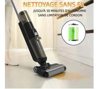 Aspirateur Lavant - Aspirateur Sans Fil Eau/Poussière - 3 en 1/50 MINS D'AUTONOMIE /200W/4.5kPA/0.65L - Pour sols durs et moquett