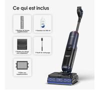 Tineco Aspirateur laveur Floor One S7 Max Pro – sans fil 3-en-1 22 kPa 60 min – Bleu et noir