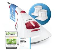 CLEANmaxx aspirateur d'acariens + 2 filtres EPA | lumière UV-C | aspirateur à Main pour Matelas, Nettoyeur d'acariens pour Personnes allergiques | détruit 99,9% des acariens