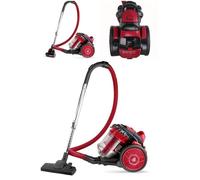 Aspirateur multi-cyclonique sans sac 700 W Design Capacité 1.5l Combi Brosse Rayon d?action 6 m Filtre à air HEPA ROUGE/NOIR Double