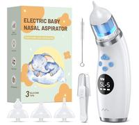 Aspirateur Nasal Électrique Bébé - 9 Niveaux D'aspiration - avec Musique & Veilleuse -Nettoyeur de Nez Doux pour Enfant &