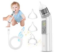 Aspirateur nasal pour bébé, électrique, 5 niveaux d'aspiration et 3 pointes en silicone, étanche IPX6, rechargeable, avec fonction musique, écran LCD, aspirateur nasal adapté aux bébés et aux enfants