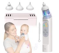 Aspirateur nasal Pro pour bébé, nettoyeur de nez portable avec 3 embouts en silicone, aspiration réglable, adapté aux nouveau-nés et aux enfants, aspiration de nez électrique, musique et lumière