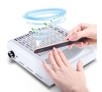 Aspirateur Ongle,100W Aspirateur Manucure,Aspirateur de Table Ongle Avec Filtre, pour Nail Art ou Salon,Aspirateur de poussière amélioré pour ongles avec filtre et lumière,Blanc,Usb Interface,Réglable