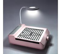 Aspirateur Ongle Avec Lampe, Aspirateur Table Manucure, Aspiration Réglable, Puissant Onglerie Collecteur De Poussière Ventilateur Aspirateur, Rose